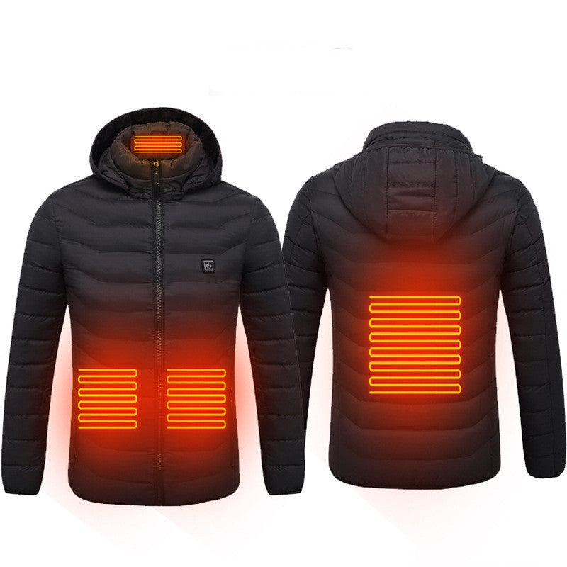 Winter Heated Jacket USB Electric Cotton Coat Zip-up Heater Thermal Clothing Heating Vest For Men