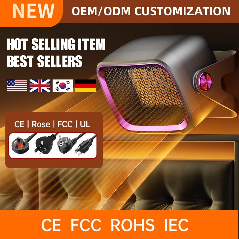 Smart 1200W desktop & wall-mount space heater for home and office. Quiet, compact, energy-efficient heater perfect for desks, bedrooms, and small rooms.